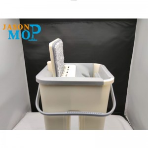 JASON NEW Superfine fiber, ανοξείδωτο ατσάλινο σύρτη, επίπεδη σφουγγαρίστρα με μαγικό μικρό μέγεθος κουβά.