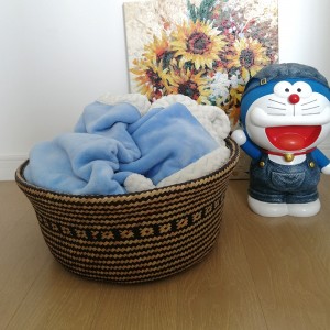 Υδρόβια στρογγυλό διακοσμητικό καλάθι μαύρο