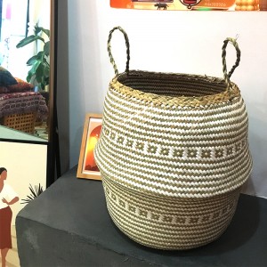 Υδρόβια στρογγυλό διακοσμητικό καλάθι μαύρο