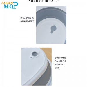 Jason Foldable Silica Gel Bucket με λαβή Πλύσιμο αυτοκινήτου Πλύσιμο ψαρέματος πτυσσόμενη δεξαμενή νερού και χώρος εξοικονόμησης κουβά