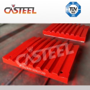 Lokomo C125B Paw Crusher μέρη, πλάκα σιαγόνας σταθερό, κινητό σαγόνι