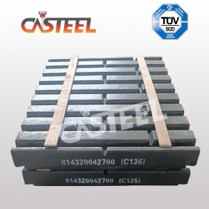 Lokomo C125B Paw Crusher μέρη, πλάκα σιαγόνας σταθερό, κινητό σαγόνι