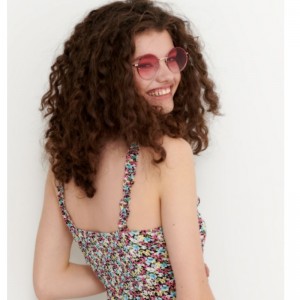 Floral Εκτύπωση βισκόζη φόρεμα Μίνι μήκος