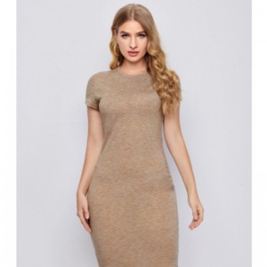 Πλεκτά σέξι φόρεμα κοντό μανίκι φούστες