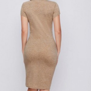 Πλεκτά σέξι φόρεμα κοντό μανίκι φούστες