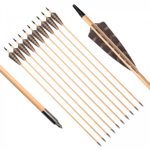 Elong υπαίθριος 117027-01 od9mm 30inch ξύλινο βέλος με φτερό τοξοβολία παραδοσιακή γυρίσματα τόξου