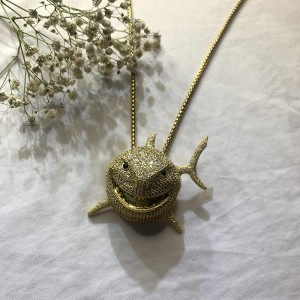 Hip hop προσωπικότητα zircon καρχαρία κρεμαστό κόσμημα