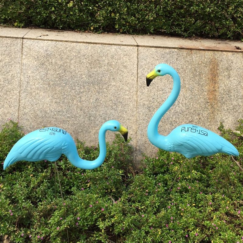 Προσομοίωση πλαστικών μπλε φλαμίνγκο πουλιά κηπουρική ζωική διακοσμήσεις υπαίθρια προμήθειες