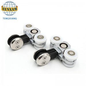 Προϊόντα θερμής πώλησης κρέμονται τροχοί από ανοξείδωτο χάλυβα γυαλί ολίσθησης πόρτα