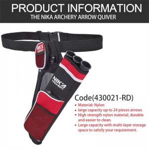 Nika τοξοβολία 430021 rh κόκκινο χρώμα 3 σωλήνα ισχίο κυνήγι κυνήγι κατάρτιση τοξοβολία arrow umber κάτοχος τόξο τόξο ζώνη μέση κρεμαστή