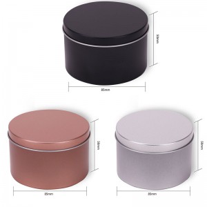 8oz μαύρο λεπτό πλάκα κερί βάζο αρωματοθεραπεία μεταλλική συσκευασία κερί 45 * 50mm