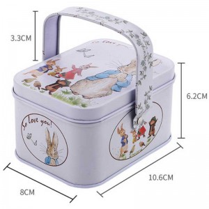 Τροφίμων Candy Candy Tin Box Μικρό κιβώτιο με λαβή108 * 80 * 60mm