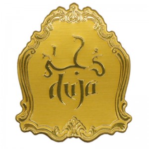 Μεταλλικό χρυσό ανοδιωμένο εξατομικευμένο αυτοκόλλητο άρωμα αλουμινίου