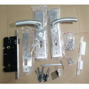 6003 Long Plate Door Handle Stean Steel Lever Set, Modern Contemporary Mortise Lock