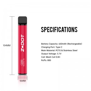 800 Puffs μίας χρήσης στυλό Vape