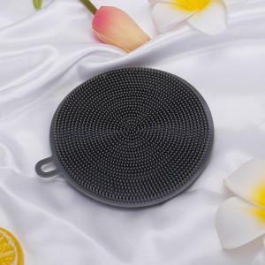 Αξεσουάρ κουζίνας Σφουγγάρι σιλικόνης πιάτο, διπλής όψης καθαρισμού καθαρισμού