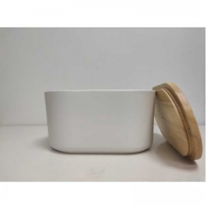 Χονδρικό εμπόριο μακρύς με ξύλινο καπάκι κεραμικά κεραμικά αποθήκευση ψωμιού