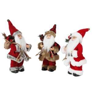 9 \\\\ \\\"ιντσών 3pcs Χριστούγεννα santa claus στολίδια διακόσμηση δέντρο κρεμαστά ειδώλια συλλογή κούκλα κρεμαστόκι μικρό παραδοσιακό κο...
