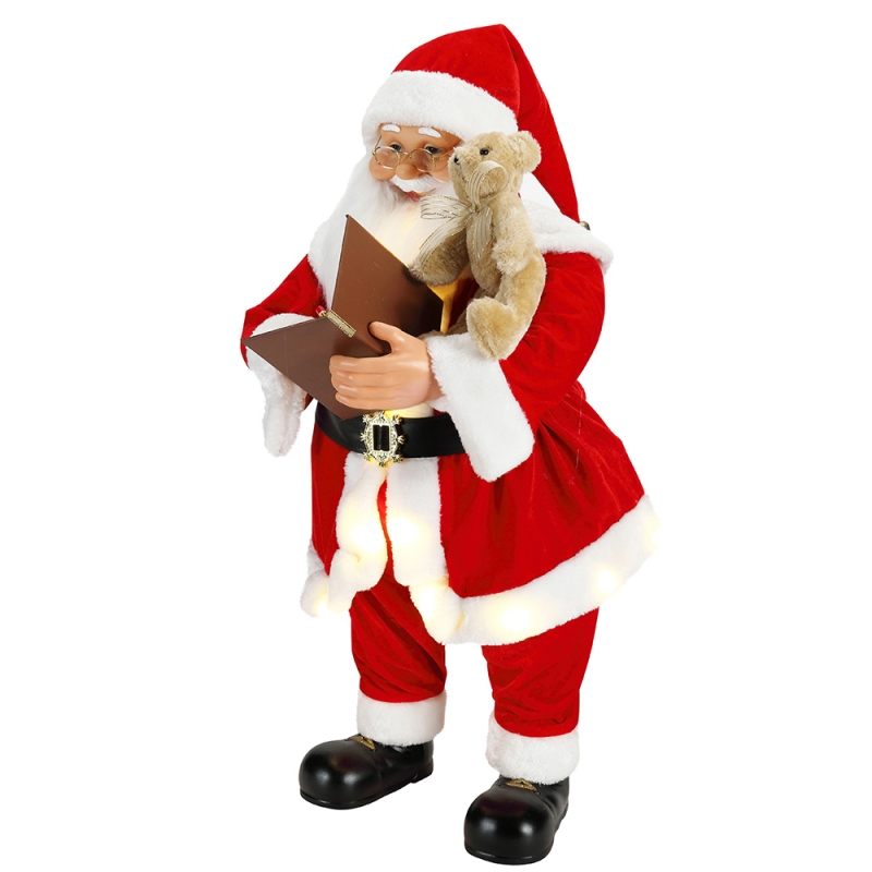 80cm κινούμενο χριστουγεννιάτικο γράψιμο Santa Claus με φωτισμό Μουσική διακόσμηση διακοσμητικά διακοσμητικά παραδοσιακά συλλογή ειδώλου διακοπών