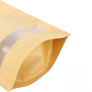 Kraft Zipper Stand Up Pouch με παράθυρο