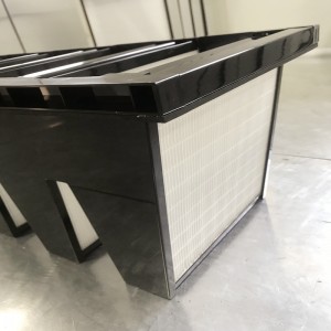 Μεσαία απόδοση F7 πλαστικό πλαίσιο 592 x 592x 292mm Μίνι-πτυχωτό συμπαγές φίλτρο 4 V Bank HVAC