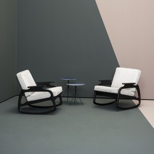 Γαλλικό ξύλινο πλαίσιο υφάσματος Ενιαίος καναπές βραχίονα καρέκλα Μοντέρνο σαλόνι προφορά καρέκλες για έπιπλα σαλόνι