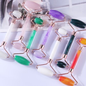 Roller πρόσωπο αδυνάτισμα μασάζ ανελκυστήρα εργαλείο ρητίνη προσώπου μασάζ μασάζ μασάζ μασάζ ομορφιά φροντίδα v σχήμα διπλό κεφάλι