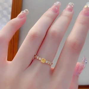 Μόδα κοσμήματα κατασκευαστής 18k/14k/10k/9k χρυσό ενιαίο κίτρινο κίτρινο διαμάντι πέτρινες γυναίκες χρυσά δαχτυλίδια σχέδια