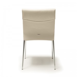 Ιταλικά λευκά μεταλλικά δερμάτινα σκανδιναβικά τραπεζαρία σετ 6 για τραπεζαρία