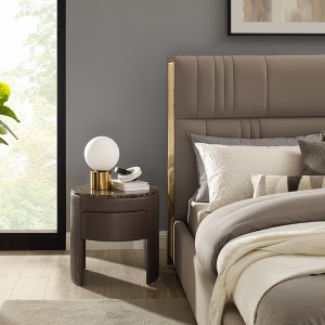 Ευρωπαϊκό στυλ λευκό δέρμα μοντέρνο πολυτελές νυχτερινό κομοδίνο