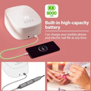 M&r p30pro ασύρματο UV LED LANP Nail Lamp, 60w επαναφορτιζόμενο UV φως για καρφιά ασύρματο στεγνωτήρα νυχιών LED με θύρα USB για φόρτιση τηλεφώνου κα...