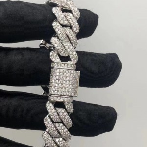 Tuochen κοσμήματα Sterling Silver 925 με βραχιόλι Moissanite Stone για τον άνθρωπο