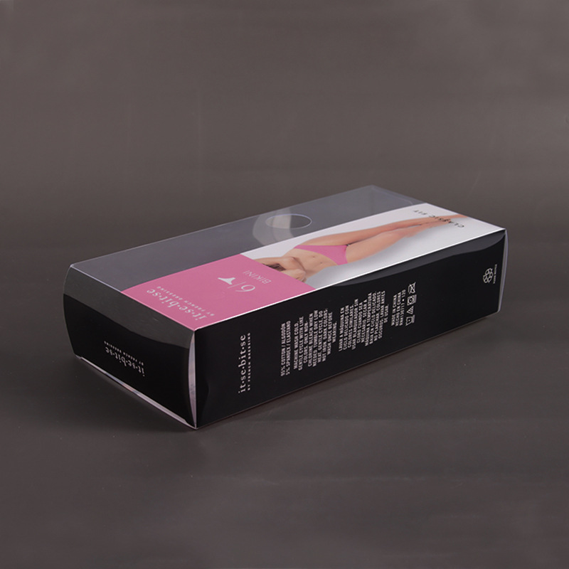 Pet Occramular Panties Packaging Box PVC Διαφανές πλαστικό πτυσσόμενο κιβώτιο
