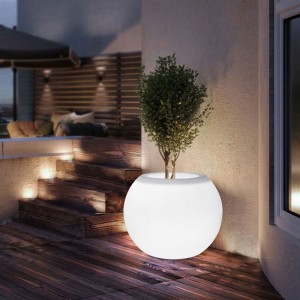 LED Round Flower Pot Outdoor Garden Watproof Lawn Light Christmas Party Landscape Lam