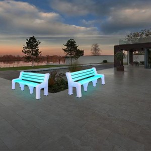 LED GLOWING PARK BENGES για εξωτερικά, PE πλαστική μπαταρία που λειτουργεί πάγκο κήπου, ωδείο, αίθριο, γκαζόν ή κάθισμα κήπου, μπορεί να φέρει ...