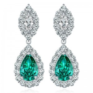 Συνθετικό Paraiba Ice Cut High Carbon Diamond Stud