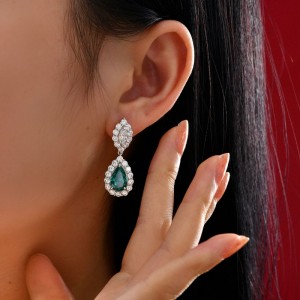Συνθετικό Paraiba Ice Cut High Carbon Diamond Stud