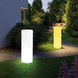 LED Outdoor Garden Art Διακόσμηση φώτα RGB Χρώμα Αλλαγή κυλινδρικό δάπεδο Λάμπα μπαταρία Powerproof με τηλεχειριστήριο για διακόσμηση κήπου, εμπ...