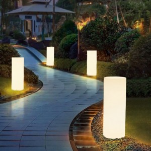 LED Outdoor Garden Art Διακόσμηση φώτα RGB Χρώμα Αλλαγή κυλινδρικό δάπεδο Λάμπα μπαταρία Powerproof με τηλεχειριστήριο για διακόσμηση κήπου, εμπ...