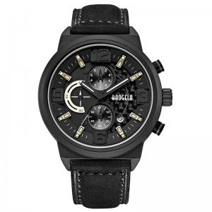 Baogela Men \\\\ Black Sports Quartz Παρακολουθήστε αναλογική μόδα αναλογική χρονική εμφάνιση