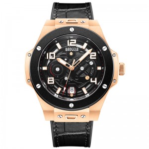 Baogela Men \\\\ Watch Mechanical Watch Automatic Hollow Fashion Men \\\\ Luminous Large Dial 50m Αδιάβροχο ρολόι 2001 Μαύρο