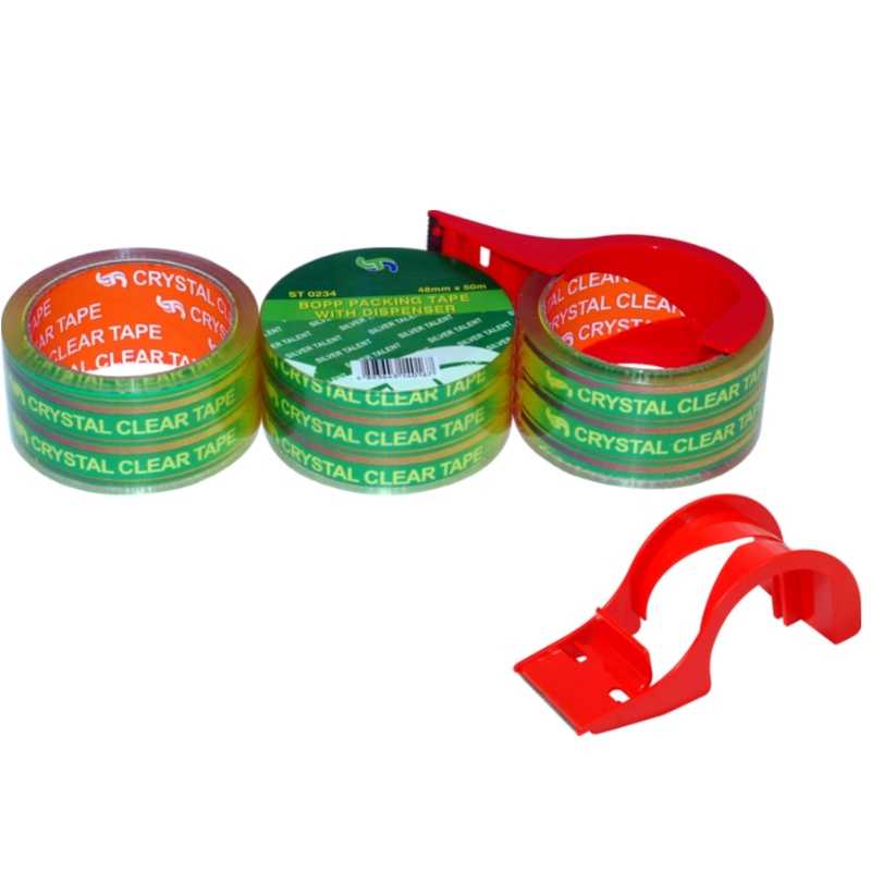 Super/crystal Clear συγκολλητική ταινία συσκευασίας με διανομέα