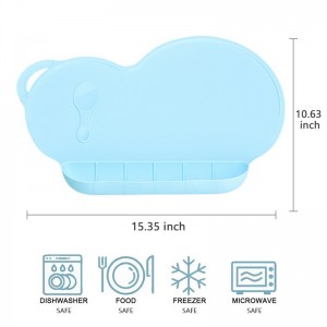 Σιλικόνη μη-κολλήσει φορητά επαναχρησιμοποιήσιμα ταξίδια placemats για παιδιά μικροσκοπικό δείπνο