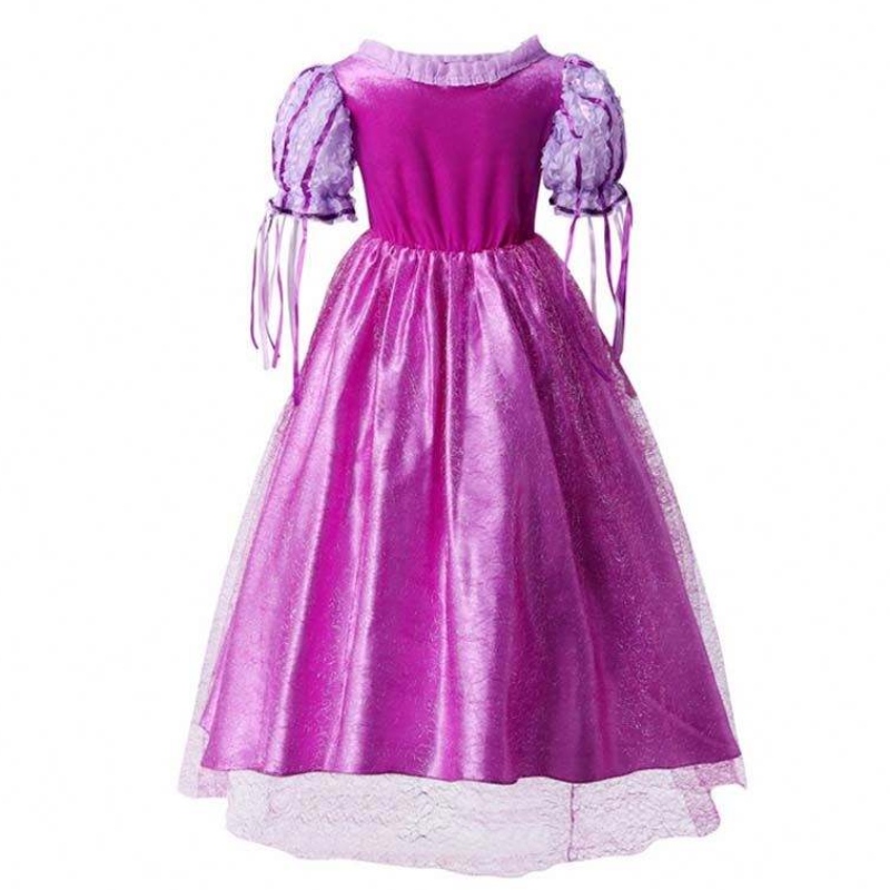 Gadgets 2022 Little Girls Purple Color Rapunzel Princess Dress με αξεσουάρ HCRS-006