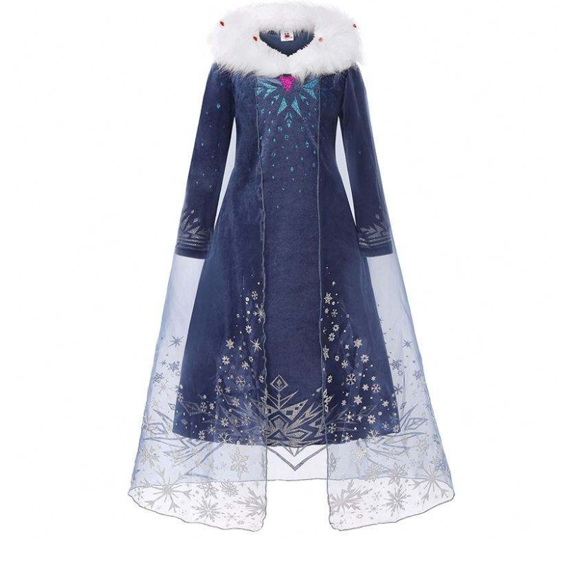 Baige European and American Girls Elsa Anna Girl Princess Christmas Kids Winter Dress BX1736