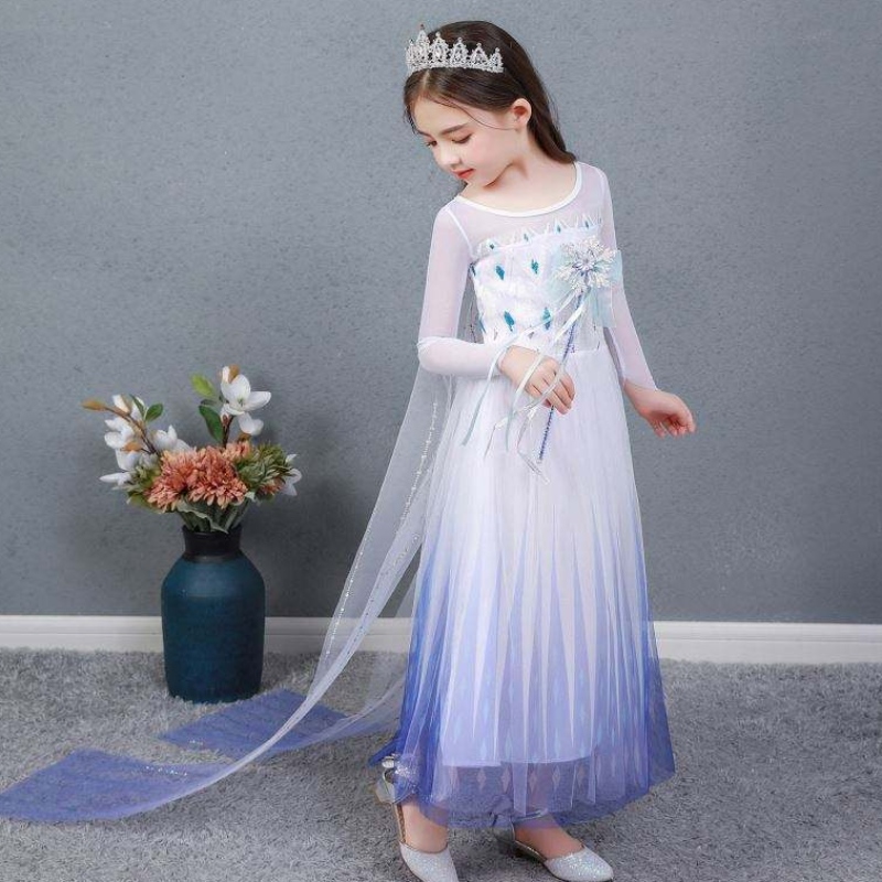 Baige Kids Girl Fancy Cosplay Long Cape Cosplay Party Princess Elsa Φόρεμα Φόρεμα