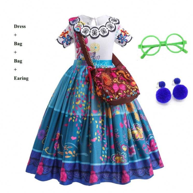 Νέα άφιξη παιδιά πανέμορφο καρναβάλι αποκριές πριγκίπισσα φόρεμα encanto mirabel isabella φόρεμα