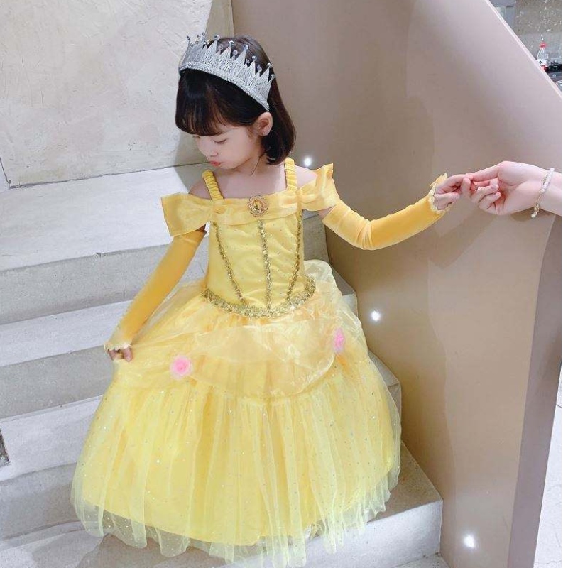 Ομορφιά και το θηρίο Belle Princess Dress Kids Girl Party Cosplay κοστούμι
