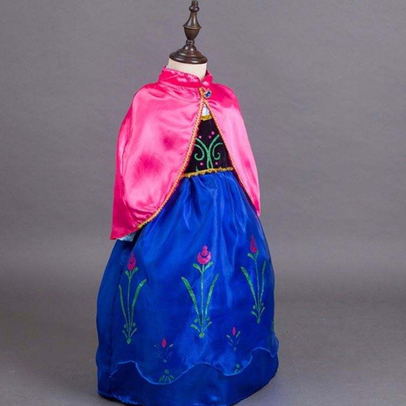 Χονδρική παιδική ρούχα ρούχα παιδιά elsa κορίτσια φόρεμα μακριά μανίκια με ακρωτήριο bxdcpf