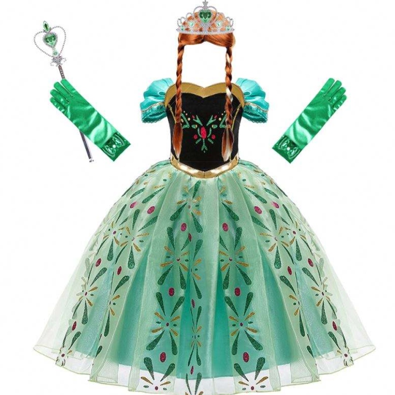 Άννα φόρεμα για κορίτσι cosplay χιονιού βασίλισσα πριγκίπισσα κοστούμι παιδιά αποκριές ρούχα παιδιά γενέθλια καρναβάλι φανταχτερό ...